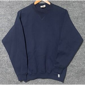 Vintage Discus Athletic Mens Navy Blue Crewneck Sweatshirt Large Made USA